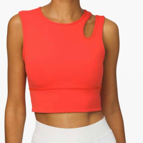 Lululemon Mastered Motion Cropped Tank Thermal Red Size 10 - Picture 2 of 4